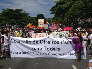 Manifestantes pediram a saída de Feliciano da presidência da Comissão de Direitos Humanos